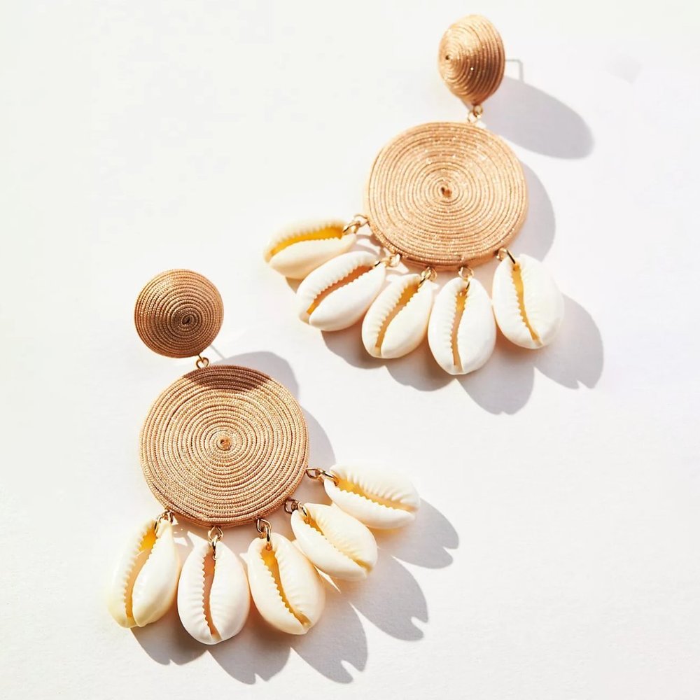 Anthropologie Lake Life Preppy Circle Drop Earrings